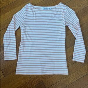 Vineyard Vines 3/4 sleeve boatneck orange striped shirt XXS